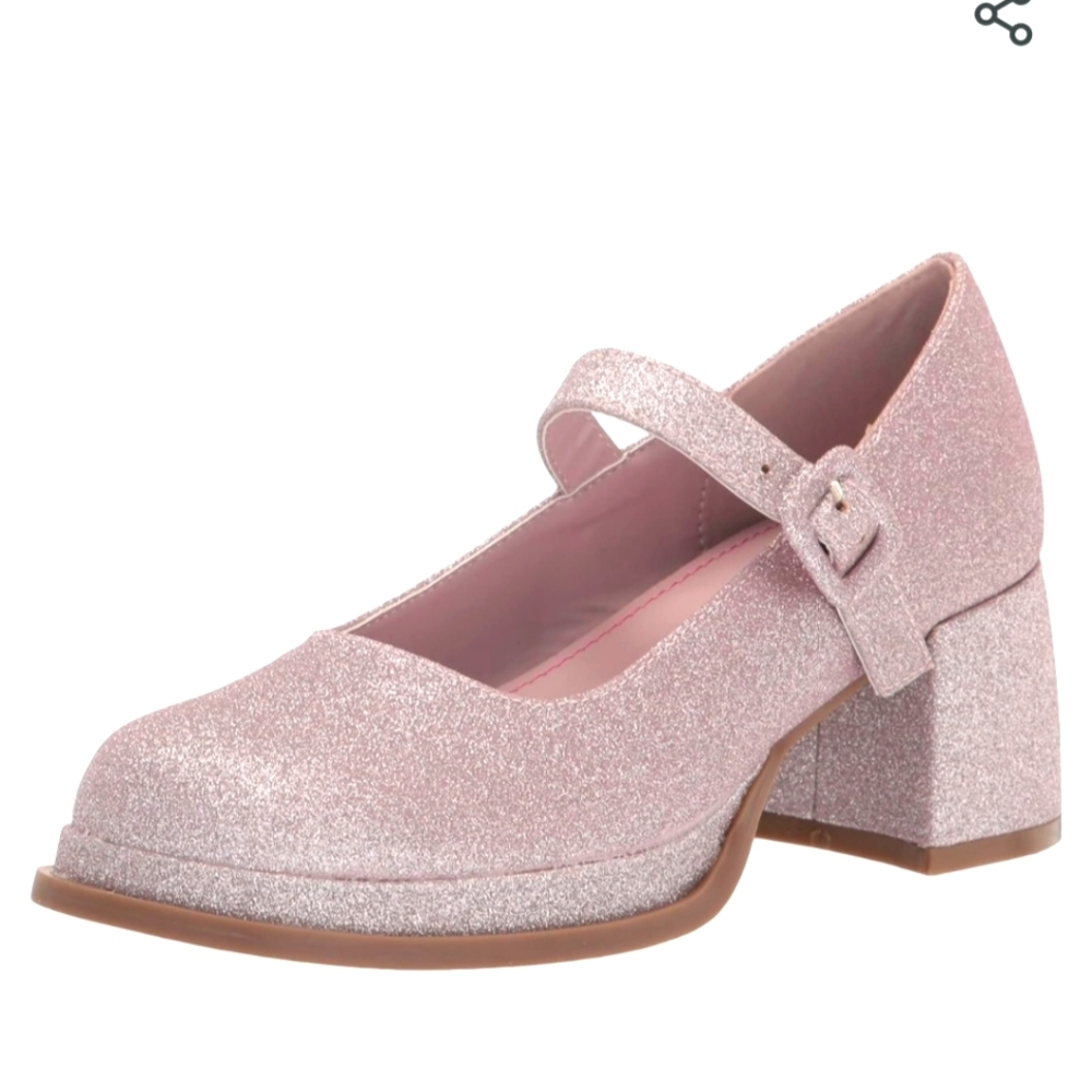 Steve Madden Girl's Drama Dress Pump Blush Shimmer.. Size 5